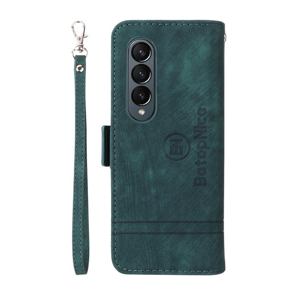 For Samsung Galaxy Z Fold4 5G Leather Dual Buckle Phone Case Black Cases Covers & Skins