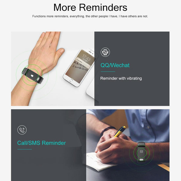 Oled Fitness Tracker With Ecg Heart Rate Bp And Sleep Monitoring Sports Mode Black Activity Trackers