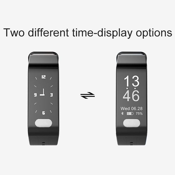 Oled Fitness Tracker With Ecg Heart Rate Bp And Sleep Monitoring Sports Mode Black Activity Trackers