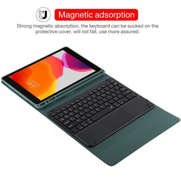 Bluetooth Keyboard & Tablet Case For Ipad 9.7 With Touch Pad Pen Slot Holder Detachable Microfiber Leather Black Keyboards