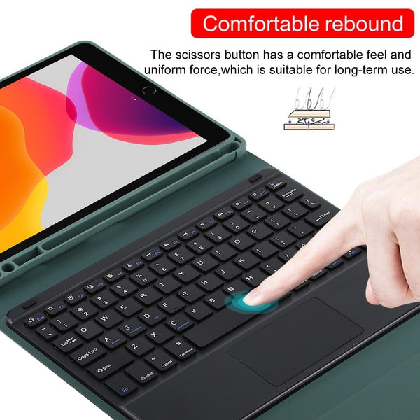 Bluetooth Keyboard & Tablet Case For Ipad 9.7 With Touch Pad Pen Slot Holder Detachable Microfiber Leather Black Keyboards