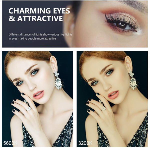 10.2" Dimmable Ring Light With Monitor Clip Usb Power Dual Color Modes & Phone Clamp Black Other Lighting & Studio