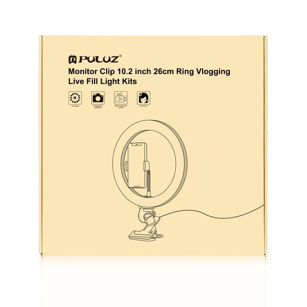 10.2" Dimmable Ring Light With Monitor Clip Usb Power Dual Color Modes & Phone Clamp Black Other Lighting & Studio