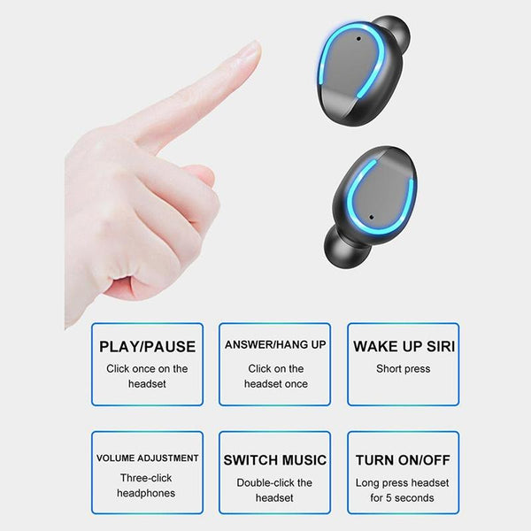 Touch Bluetooth Earphones With Noise Cancelling And Pull Out Charging Box Earbuds