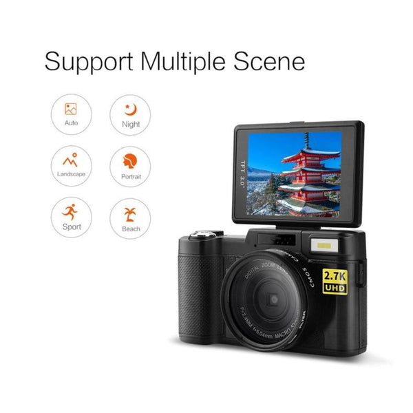 3.0 Flip Screen Vlog Camera With 4X Zoom For Audio And Video Recording Digital Cameras