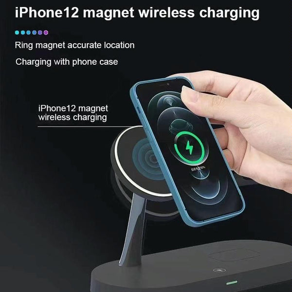15W In Magnetic Wireless Charger For Iphone 12 & Apple Watch Airpods Black Chargers & Cradles