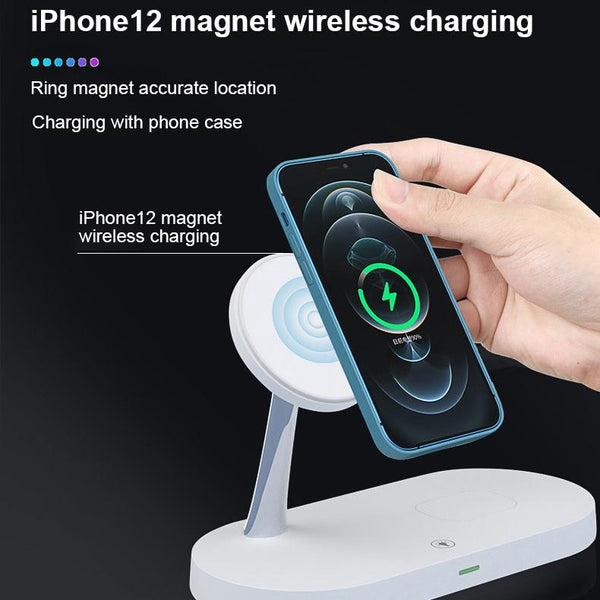 15W In Magnetic Wireless Charger For Iphone 12 & Apple Watch Airpods Black Chargers & Cradles