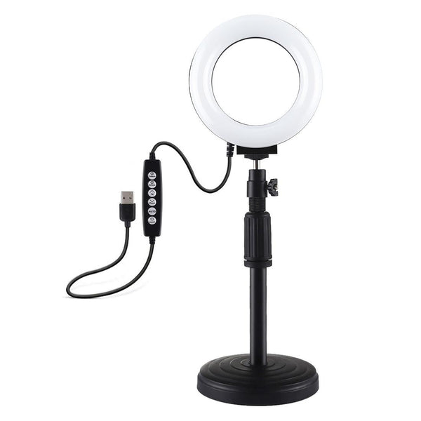 Curved Surface Ring Light With Usb 10 Modes 8 Colour Rgbw Cold Shoe Tripod Black Other Lighting & Studio