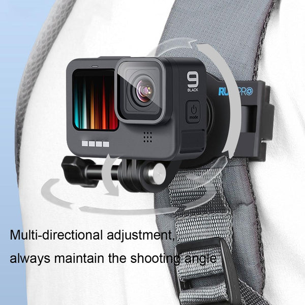 360 Degree Rotating Quick Release Backpack Strap Mount For Gopro Hero 12 Camera Cases Bags & Covers