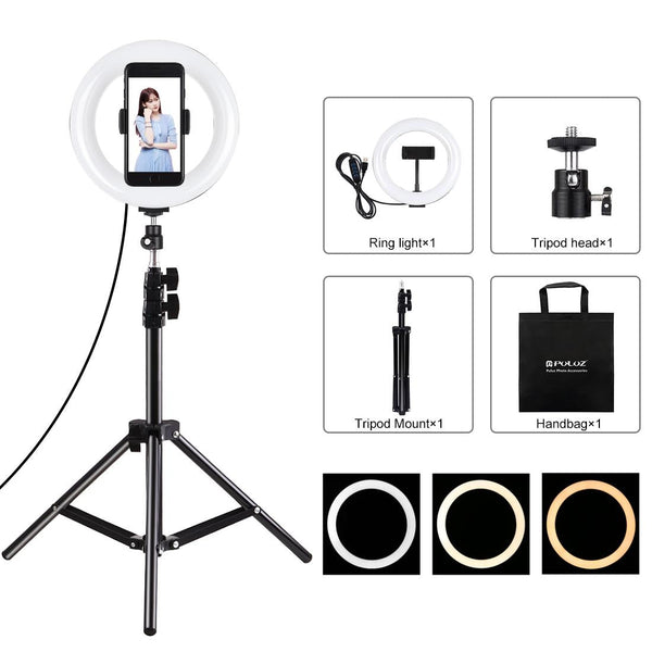 7.9 Inch Led Ring Light With Tripod And Phone Clamp For Audio Video Use Tripods & Monopods