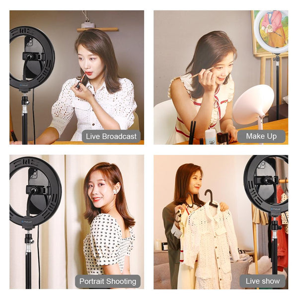 7.9 Inch Led Ring Light With Tripod And Phone Clamp For Audio Video Use Tripods & Monopods