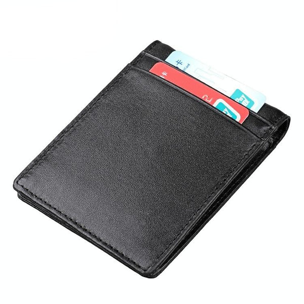 Anti Magnetic Leather Rfid Wallet Sleek & Secure Black Wallets