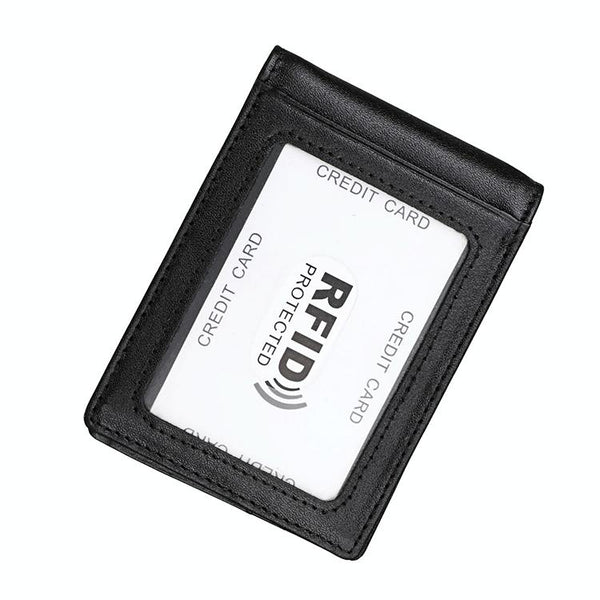 Anti Magnetic Leather Rfid Wallet Sleek & Secure Black Wallets