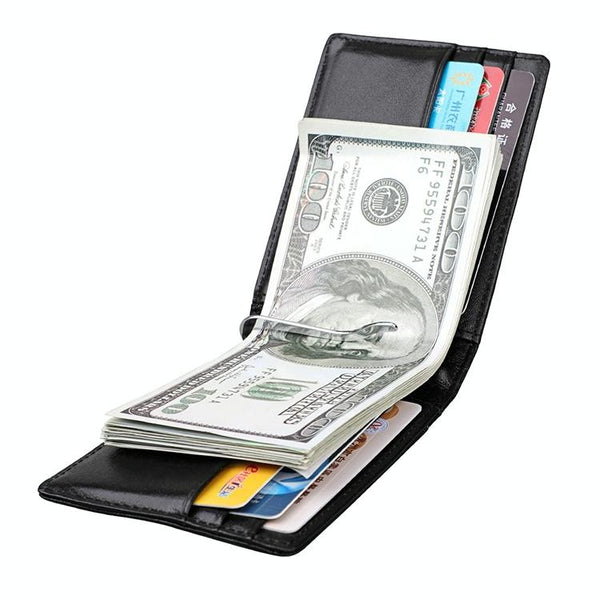 Anti Magnetic Leather Rfid Wallet Sleek & Secure Black Wallets