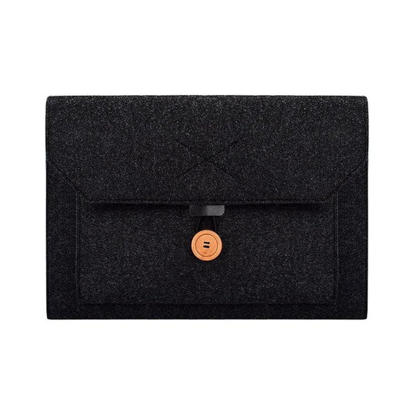Parallel Deals Versatile Felt Laptop Inner Bag With Button Closure Black Laptop Cases & Bags