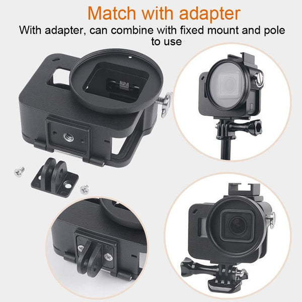 Aluminum Protective Cage With Insurance Frame And 52Mm Uv Lens For Gopro Hero7 / 6 5_Black Camera Cases Bags & Covers