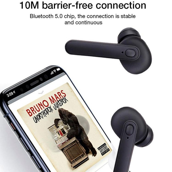 Waterproof Bluetooth Earphones With Magnetic Charging Box 5.0 Black Earbuds