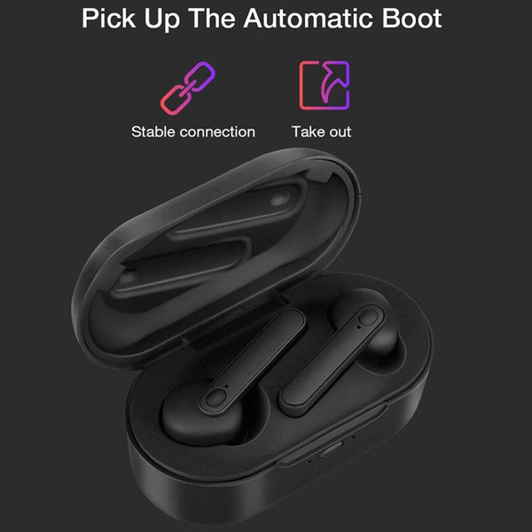 Waterproof Bluetooth Earphones With Magnetic Charging Box 5.0 Black Earbuds
