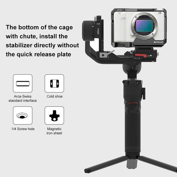 Aluminum Camera Cage For Sony Zv E1 Stabilizer Black Camera Cases Bags & Covers