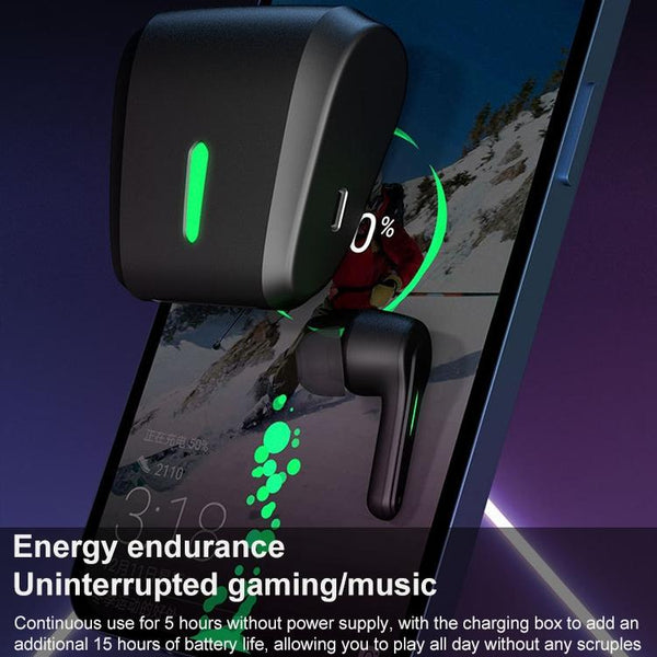 Wireless Gaming Earphones With Low Latency Black Headsets