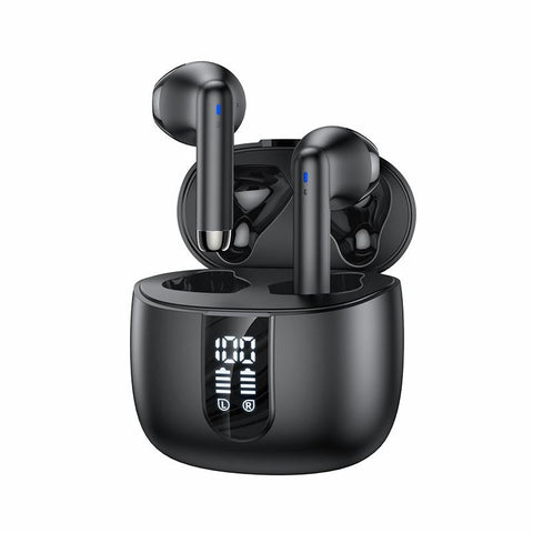 Wireless Bluetooth 5.0 Earphones With Led Display Black Earbuds