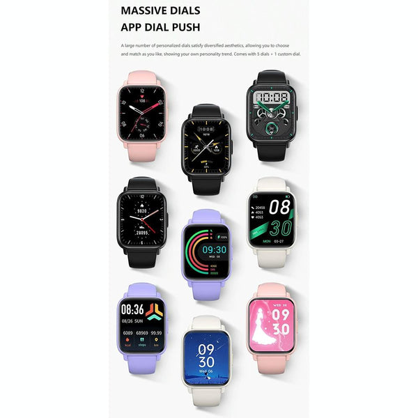 1.83In Ip68 Waterproof Smart Watch Support Monitoring Heart Rate Blood Oxygen Pressure Black Smart Watches