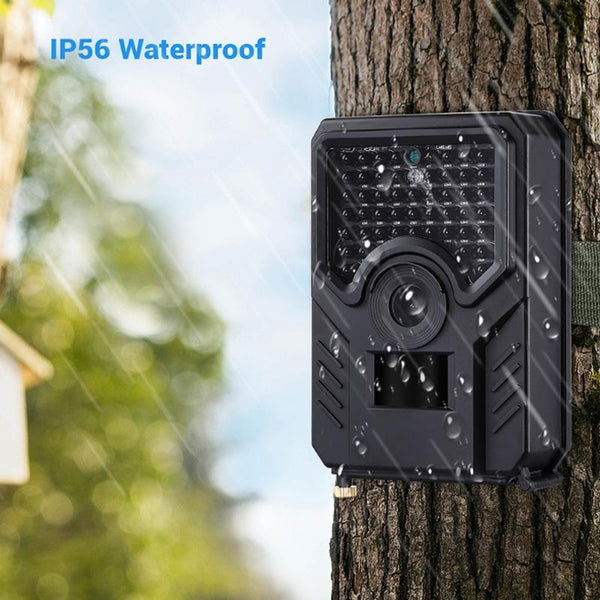 12Mp 1080P Hd Infrared Hunting Trail Camera With 120 Degree Wide Angle Lens And Ip56 Waterproof Design Supports Tf Card Pir Distance 15M Black Digital