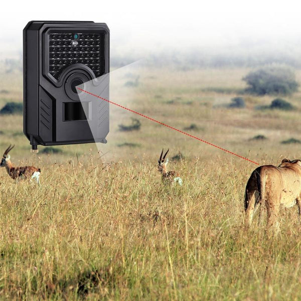 12Mp 1080P Hd Infrared Hunting Trail Camera With 120 Degree Wide Angle Lens And Ip56 Waterproof Design Supports Tf Card Pir Distance 15M Black Digital