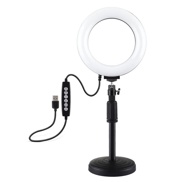 Usb 10 Modes 8 Colour Led Ring Light With Tripod Mount For Audio And Video Use Tripods & Monopods