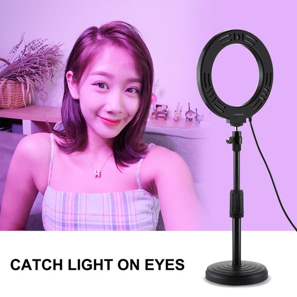 Usb 10 Modes 8 Colour Led Ring Light With Tripod Mount For Audio And Video Use Tripods & Monopods