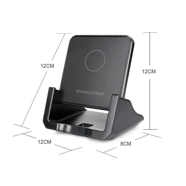 10W Vertical Wireless Charger For Mobile Phones Black Chargers & Cradles