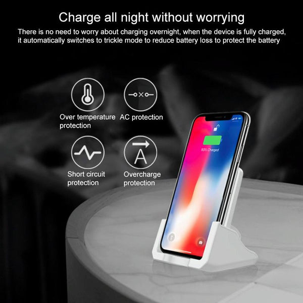 10W Vertical Wireless Charger For Mobile Phones Black Chargers & Cradles