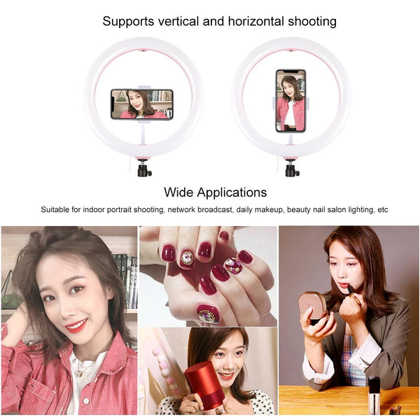 30Cm Usb Dual Colour Led Ring Light With Phone Clamp Black Selfie Lights