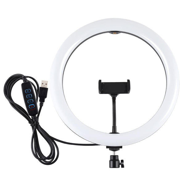30Cm Usb Dual Colour Led Ring Light With Phone Clamp Black Selfie Lights