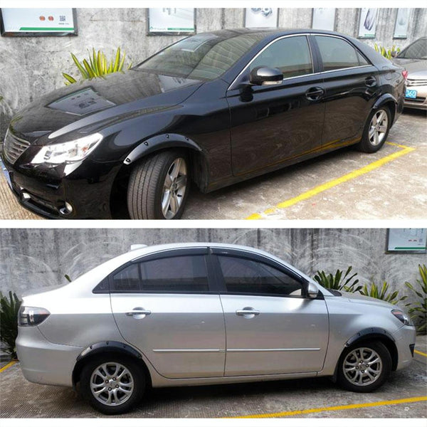 2 Pcs 58Cm Car Stickers Rubber Round Arc Strips Fender Flares Wheel Eyebrow Decal Black Fenders & Mud Guards