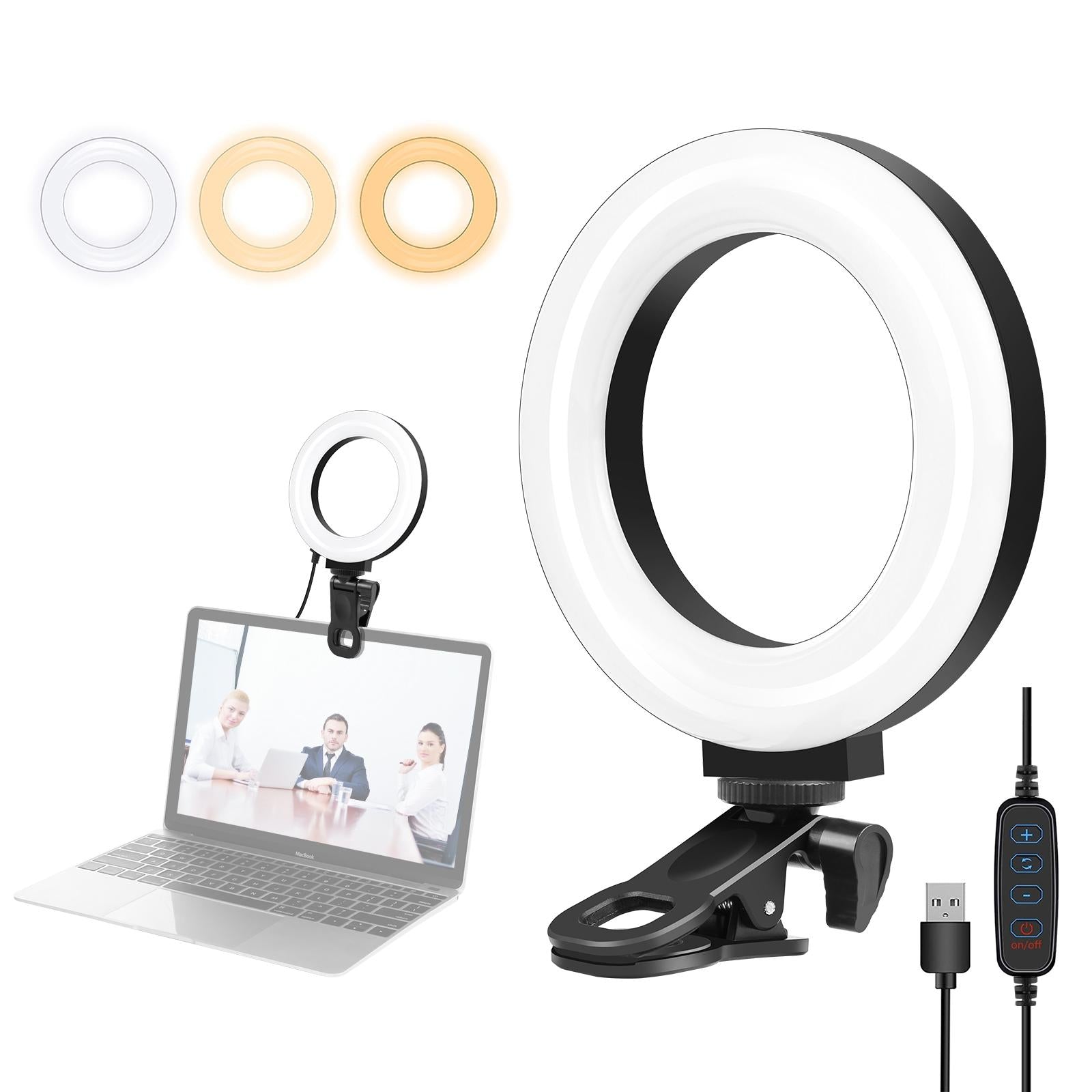 Usb Ring Selfie Light With Dual Colour Temperature And 3 Modes 4.7 Inch Selfie Lights