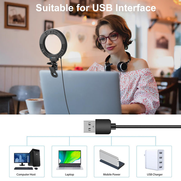 Usb Ring Selfie Light With Dual Colour Temperature And 3 Modes 4.7 Inch Selfie Lights