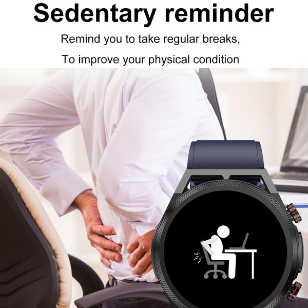 1.39 Inch Ips Screen Ip67 Waterproof Leather Band Smart Watch Support Body Temperature Monitoring / Ecg Black Smart Watches