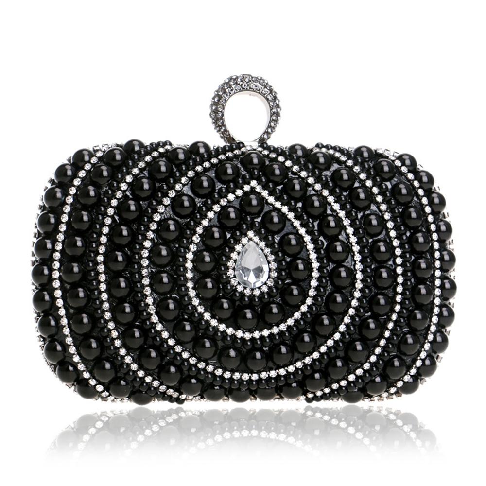 Stylish Pearl Handbag For Fashion Banquets And Parties Black Women's Bags & Handbags