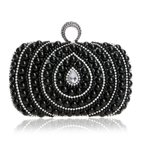 Stylish Pearl Handbag For Fashion Banquets And Parties Black Women's Bags & Handbags