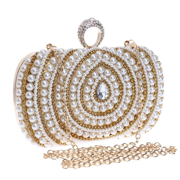 Stylish Pearl Handbag For Fashion Banquets And Parties Black Women's Bags & Handbags