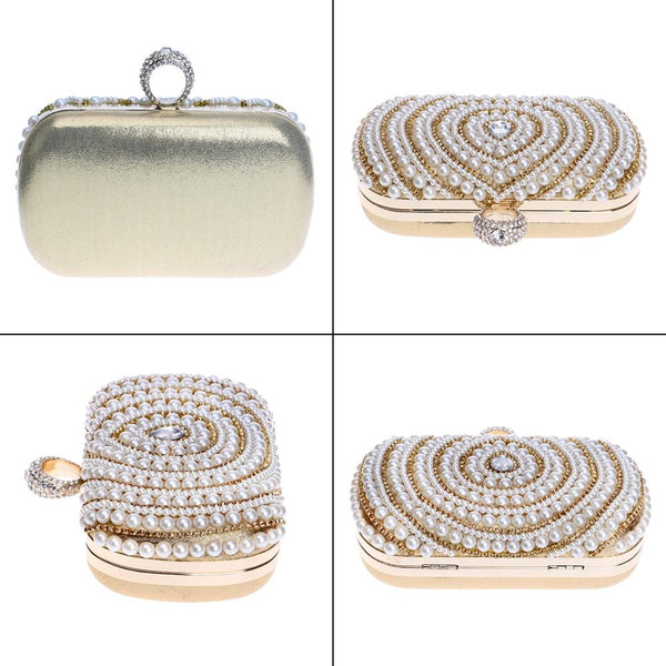 Stylish Pearl Handbag For Fashion Banquets And Parties Black Women's Bags & Handbags