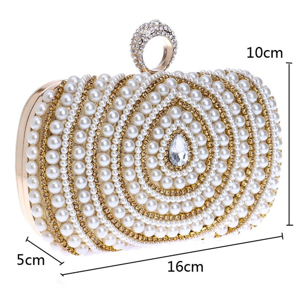 Stylish Pearl Handbag For Fashion Banquets And Parties Black Women's Bags & Handbags