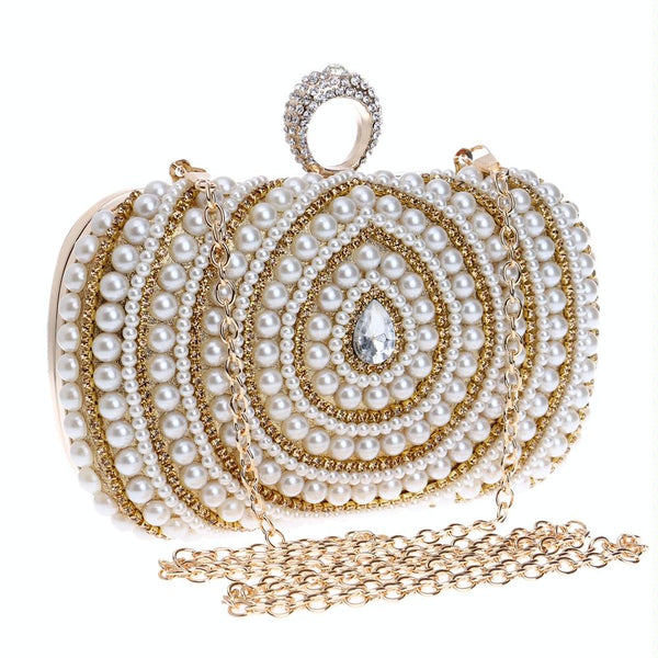Stylish Pearl Handbag For Fashion Banquets And Parties Black Women's Bags & Handbags
