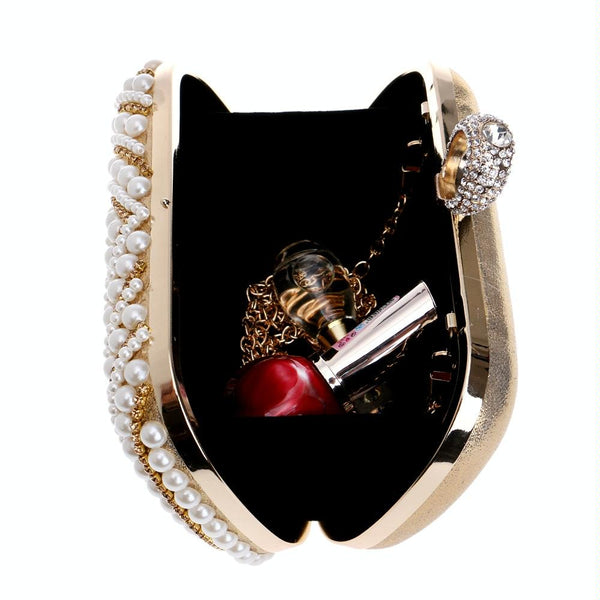 Stylish Pearl Handbag For Fashion Banquets And Parties Black Women's Bags & Handbags