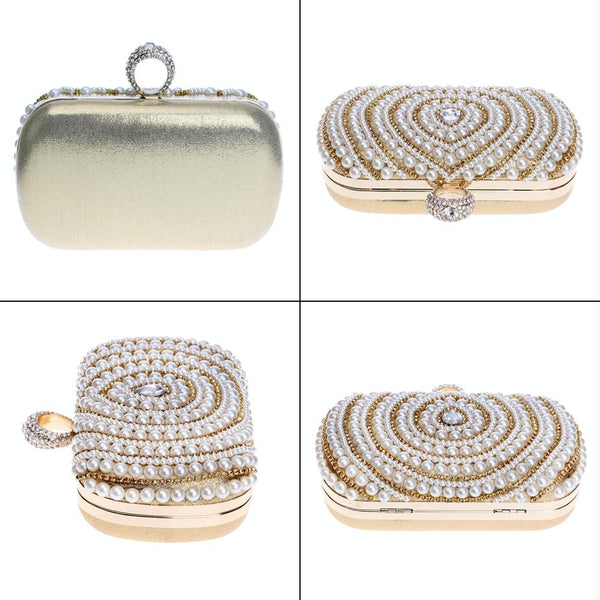 Stylish Pearl Handbag For Fashion Banquets And Parties Black Women's Bags & Handbags