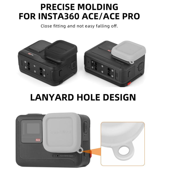 Silicone Lens Cap Protector For Insta360 Ace / Black Camera Cases Bags & Covers