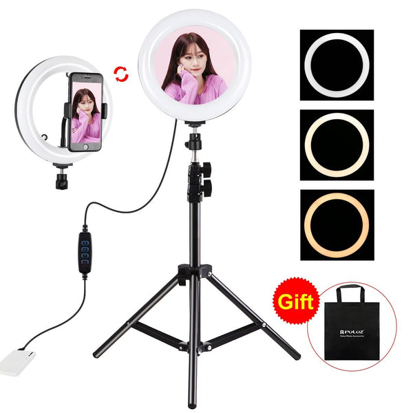 7.9 Inch Mirror Light With Tripod Usb Dual Colour Curved Ring For Vlogging Photography Other Lighting & Studio