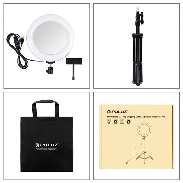 7.9 Inch Mirror Light With Tripod Usb Dual Colour Curved Ring For Vlogging Photography Other Lighting & Studio