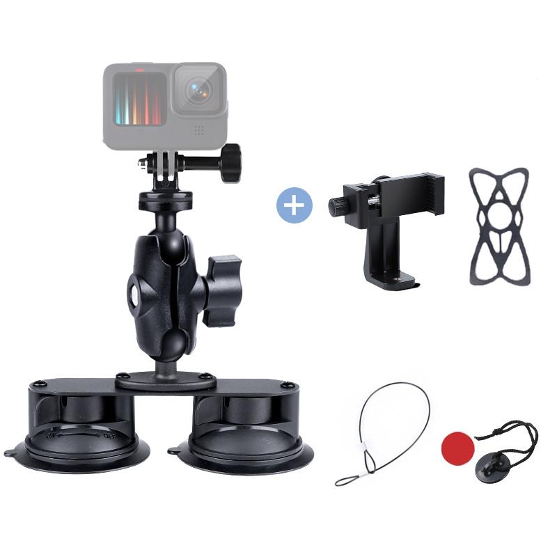 Universal Dual Suction Cup Mount For Action Cameras And Smartphones Audio Video Bike Camera Holders Mounts